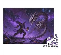 Demon Warrior Jigsaw Puzzles Puzzle for Adults Kids. 1000 Piece Skeleton Dragon Impossible Challenge Toy Educational Games Home Decoration for Adults& Kids Age 14 Years Up 1000pcs (75x50cm)