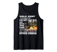 Demon Warrior Walk Away I Am Grumpy Old Man Born in June Tank Top
