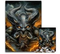 Demon with Horns Jigsaw Puzzles 1000 Pieces for Adults paper Jigsaw Puzzles for Adults Perfect for Family Fun on Christmas Thanksgiving BirthdaysEaster 1000 PCS(38x26cm)