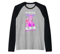 Demon Woman Coffee Lover Black Soul Halloween Funny Caffeine Raglan Baseball Tee