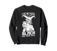 Demon Woman Coffee Lover Black Soul Halloween Funny Caffeine Sweatshirt