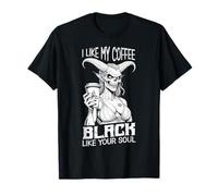 Demon Woman Coffee Lover Black Soul Halloween Funny Caffeine T-Shirt