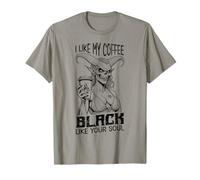 Demon Woman Coffee Lover Black Soul Halloween Funny Caffeine T-Shirt