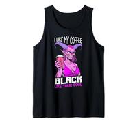Demon Woman Coffee Lover Black Soul Halloween Funny Caffeine Tank Top