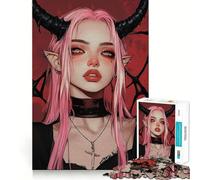 Demoness Succubus 1000 Pieces Jigsaw Puzzles for Adults Focus Train Fade Resist Home Enjoyable Santa Present (50x75cm)