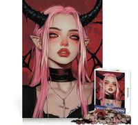 Demoness Succubus Jigsaw Puzzles 1000 Pieces for Teenagers Anxiety Relief Precise Connection Fun Hobby Fine Art (38x52cm)