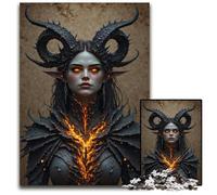 Demoness with Burning Armor Jigsaw Puzzles 1000 Pieces for Adults Puzzles for Adults Family Activity DIY Home Decor 1000 PCS(75x50cm)
