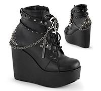 Demonia Womens Poison 101 Black Vegan Leather Ankle Boots - Size UK 3