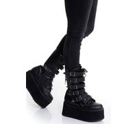 DemoniaCult - Damned Black Vegan Leather - Girl Shoes - black - EU 36 - Synthetic/Textile/Rubber EU 36
