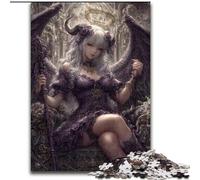 Demonic Angel Young Girl Puzzles for Adults And Teenagers, Toys Educational Games Stress Relieving Secret Santa Gifts for And Age 14 (26x38cm)