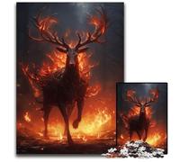 Demonic Buck 1000Pc Adults Jigsaw Puzzle Jigsaw Puzzles for Adults Adult Game Gift Family Interactive Game Brain Challenge Gift 1000 PCS(38x26cm)