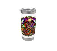 Demonic Danger Noodle Snake Meme Devil Horns Spooky Scary Stainless Steel Insulated Tumbler