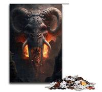 Demonic Elephant Jigsaw Puzzles for Adults Piece Wooden Puzzles Perfect for Family Gatherings Birthdays Holidays 1000 PCS(75x50cm)