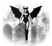 Demonic Fantasy Woman Gothic Devil Girl Sticker Vinyl Decal for Car