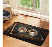 Demonic Magic Book Pet Food Mat 17.2x11.81in Absorbent Non-Slip PU Leather Feeding Mat for Dogs Cats Rubber Bottom Fast Drying Rollable Pet Bowl Placemat
