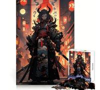 Demonic Samurai Girl Jigsaw Puzzle 1000 Piece for Teenagers Memory Build Vivid Color Playful Challenge Great Gift (38x26cm)