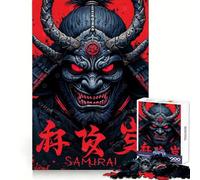 Demonic Samurai Warrior with Red Eyes Jigsaw Puzzle 1000 Piece Calm Game Serene Game Joyful Challenge (50x75cm)