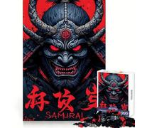 Demonic Samurai Warrior with Red Eyes Jigsaw Puzzles for Teenagers 1000 Brain Think Precise Cut Real Challenge Art Piece (38x26cm)