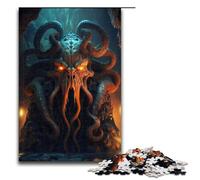 Demonic Squid Jigsaw Puzzles for Adults Piece Wooden Puzzles Perfect for Family Gatherings Birthdays Holidays 1000 PCS(75x50cm)
