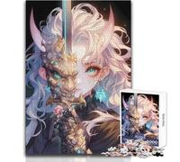 Demonic Warrior Girl 1000 Piece Jigsaws Learning Game for Skill Practice Thoughtful Gift for Happy Moments Size 38x26cm