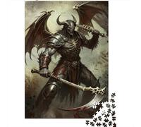 Demonic Warrior Jigsaw Puzzles Puzzles for Adults Kids. 1000 Piece Metal Armor Great Gifts Challenge Toy Educational Games Home Decoration for Educational Games Gifts 1000pcs (75x50cm)