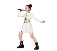 DemonPop Hunt-ersCostume Cosplay Costumes For Kids Girls, Demon HunterPop Singers Outfits Cute Halloween Dress Up (110cm-150cm, 3 Pieces Set Clothes)