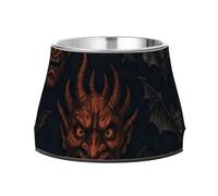 Demons and Bats Pets Water&Food Bowls Non Slip Stainless Steel Feeder Bowl for Small Pet Whisker Friendly