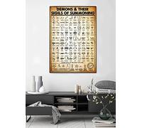 Demons And Their Sigils Of Summoning Poster Ars Goetia Demon Seal Summoning Demons Lemegeton Demon Poster Asmoday Seal Print Rustic Home Decor Funny Room Decor Retro Metal Tin Sign 8X12 Inches