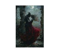 Demons And Women Dancing Under The Full Moon Canvas Poster Wall Art Decor Print Picture Paintings for Living Room Bedroom Decoration 12x18inch(30x45cm)