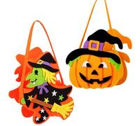 DEMONTALK 2 PCS Halloween Trick Or Treat Bucket, Kids Candy Bags for Halloween Party Favors Goodie Bags for Trick or Treat Candy Gifts