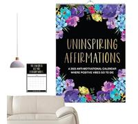 Demotivational Sarcastic Wall Calendar 2025, Uninspiring Affirmations Calendar, Wall Calendar With Funny Quotes, 12 Months Spiral Binding Schedule Planner Calendar For Family School Offices