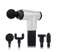 DEMPOWER Muscle Massage Gun, 6 Speed Cordless Handheld Deep Tissue Neck Back and Muscle Massage Gun, Super Quiet Rechargeable Device, Massage Gun for Cellulite, Leg Muscle Aches, Gift (Gray)