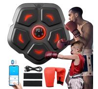 DEMPOWER Smart Music Boxing Machine with Boxing Gloves, Wall Mounted LED Light Punching Machine, Bluetooth Connected 9 Speed & Mode Adjustment, for Adults and Kids Home Workout