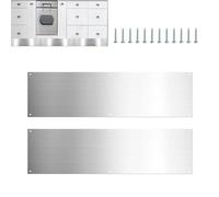 Demsyeq 2 Pieces 41x11cm Metal Kick Plates for Doors Exterior Stainless Steel Kick Plate Screws Metal Door Kickplate Avoid The Door from Kicking for Home Decorartive Protection
