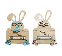 Demsyeq 2 Pieces Bunny Money Holder Easter Money Holder Easter Present Card Money Holder Wooden Holiday Tree Ornaments Spring Money Clips Stuffer Decorations Envelope For Kids