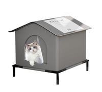 Demsyeq 36x36x36cm Elevated Pet House Feral Cat House Outdoor Insulated Cat Shelter Pet Shelter Outside Waterproof Weatherproof For Community Stray Feral Small Dogs Outdoor