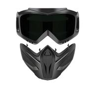 Demsyeq Anti Fog Motorcycle Face Cover | with Detachable Goggles Windproof Outdoor Shield - 2 in 1 Adjustable Face Shield for Welding | for Men Ski Cycling Riding Work Gardening