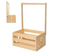 Demsyeq Baby Shower Basket with Hanger Rack - Practical Baby Shower Basket Wooden Baby Shower Crate | Baby Shower Closet Baby Storage Crate with Handle for Clothes Socks Shoes Toys