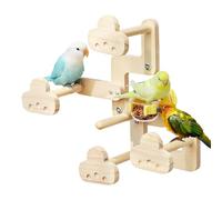 Demsyeq Bird Cage Perch - Wood Parakeet Toys with Food Bowl,Watering Supplies for Conure Cockatiels Chicken Watching Inside Outdoor Balconies Garden Yard Courtyard Patio
