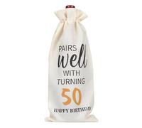 Demsyeq Burlap Linen Wine Bags | Wine Wrapping Bags with Drawstring,Linen Champagne Wine Bag Burlap Wine Bags Reusable for Women Men Birthday Party Decorations