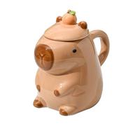 Demsyeq Capybara Coffee Cup Cafe Capybara Mugs Cute Ceramic Cups with Lid Non Slip Animals Mug Creative Tea Cups for Coffee Milk Christmas New Year Easter Presents for Friends