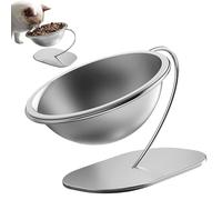 Demsyeq Cat Raised Food Bowl,Stainless Steel Dog Food Container | Lifted Pet Bowl with Stable Base, Cat Feeding Accessories for Small to Medium Pets