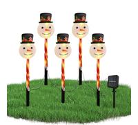 Demsyeq Christmas Garden Stake Lights, Christmas Pathway String Lights, Solar-Powered Adjustable Snowman Shape Landscape Decor, for Patio Lawn Home Holiday Indoor Outdoor Party Yard
