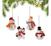 Demsyeq Christmas Snowman Ornaments,Resin Santa Claus Pendant for Tree - Christmas Pendant, Holiday Atmosphere Props for Bedroom Living Room Windowsills Outdoor Yard