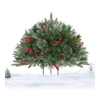 Demsyeq Christmas Tree Urn Filler - Prelit Filler Outdoor Christmas Tree | Sparkling Light Branches Decor for Winter Holiday Cemetery Pathway Outside Yard Fall Table Nativity Scene