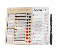 Demsyeq Daily Chore Chart For Kids - Vertical Wooden Educational Double-Sided | Routine Chart Checklist Task Board,for Home Classroom RV Dormitory Travel School