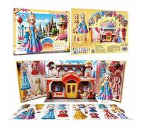 Demsyeq Dress up Games, Princess Magnetic Dress up Stickers Paper Doll, Learning Toys Educational Decals for Kids Girls Travel School Classroom Prizes Birthday Christmas Party Favors