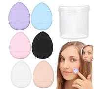 Demsyeq Finger Puff - Face Cosmetic Applicator Set of 6 - Tiny Makeup Puff, for Foundation, Concealer, Eye Shadow, Beauty Makeup Tools