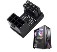 Demsyeq Graphics Card Connector for Laptop | 6/8 Pin Adapter Connector - Steering Board 180 Degree Angled Adapter, GPU Adapter for Desktop PC Graphics Card