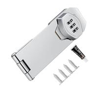 Demsyeq Keyless Cabinet Lock | Cabinet Password Hasp Locks | Household Zinc Alloy Keyless 3-Digit Combination Lock for Kitchen Drawers, Cabinets, Cupboard